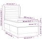 vidaXL Giroletto a Molle con Materasso Grigio Chiaro 80x200 cm Tessuto