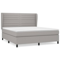 vidaXL Giroletto a Molle con Materasso Grigio Chiaro160x200 cm Tessuto