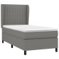 vidaXL Giroletto a Molle con Materasso Grigio Scuro 100x200 cm Tessuto