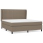 vidaXL Giroletto a Molle con Materasso Tortora 160x200 cm in Tessuto