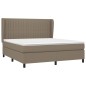 vidaXL Giroletto a Molle con Materasso Tortora 160x200 cm in Tessuto