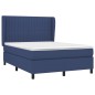 vidaXL Giroletto a Molle con Materasso Blu 140x190 cm in Tessuto