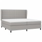 vidaXL Giroletto a Molle con Materasso Grigio Chiaro 200x200cm Tessuto