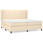 vidaXL Giroletto a Molle con Materasso Crema 200x200 cm in Tessuto