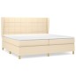 vidaXL Giroletto a Molle con Materasso Crema 200x200 cm in Tessuto