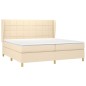 vidaXL Giroletto a Molle con Materasso Crema 200x200 cm in Tessuto