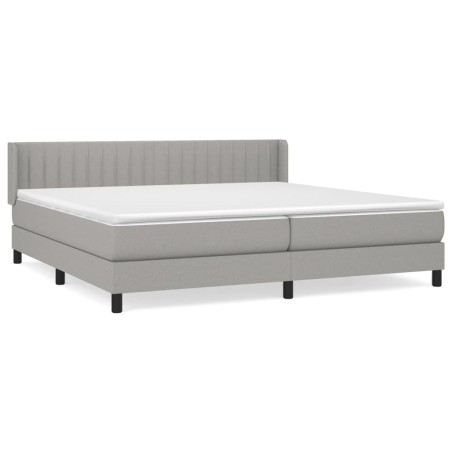 vidaXL Giroletto a Molle con Materasso Grigio Chiaro 200x200cm Tessuto