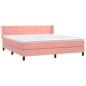 vidaXL Giroletto a Molle con Materasso Rosa 160x200 cm in Velluto