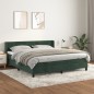 vidaXL Giroletto a Molle con Materasso Verde Scuro 160x200 cm Velluto