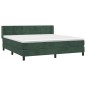 vidaXL Giroletto a Molle con Materasso Verde Scuro 160x200 cm Velluto