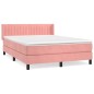 vidaXL Giroletto a Molle con Materasso Rosa 140x200 cm in Velluto
