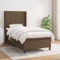 vidaXL Giroletto a Molle con Materasso Marrone Scuro 100x200cm Tessuto
