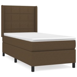 vidaXL Giroletto a Molle con Materasso Marrone Scuro 100x200cm Tessuto