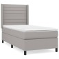 vidaXL Giroletto a Molle con Materasso Grigio Chiaro 80x200 cm Tessuto