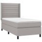 vidaXL Giroletto a Molle con Materasso Grigio Chiaro 80x200 cm Tessuto