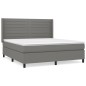 vidaXL Giroletto a Molle con Materasso Grigio Scuro 160x200 cm Tessuto