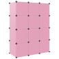 Scaffale Portaoggetti per Bambini con 12 Cubi Rosa in PP Scaffale Portaoggetti per Bambini con 12 Cubi Rosa in PP