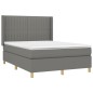 vidaXL Giroletto a Molle con Materasso Grigio Scuro 140x200cm Tessuto