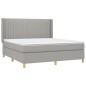 vidaXL Giroletto a Molle con Materasso Grigio Chiaro160x200 cm Tessuto