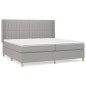 vidaXL Giroletto a Molle con Materasso Grigio Chiaro 200x200cm Tessuto