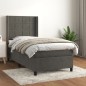 vidaXL Giroletto a Molle con Materasso Grigio Scuro 80x200 cm Velluto