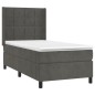 vidaXL Giroletto a Molle con Materasso Grigio Scuro 80x200 cm Velluto