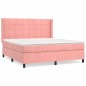 vidaXL Giroletto a Molle con Materasso Rosa 160x200 cm in Velluto