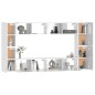 Set Mobili Porta TV 8pz Bianco Lucido in Legno Multistrato Set Mobili Porta TV 8pz Bianco Lucido in Legno Multistrato