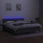 Letto a Molle Materasso e LED Grigio Scuro 160x200cm in Tessuto Letto a Molle Materasso e LED Grigio Scuro 160x200cm in Tessuto