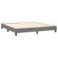 Letto a Molle Materasso e LED Grigio Scuro 160x200cm in Tessuto Letto a Molle Materasso e LED Grigio Scuro 160x200cm in Tessuto