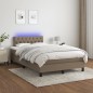 Letto a Molle con Materasso e LED Tortora 120x200cm in Tessuto Letto a Molle con Materasso e LED Tortora 120x200cm in Tessuto