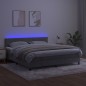 Letto a Molle Materasso e LED Grigio Chiaro 160x200 cm Velluto Letto a Molle Materasso e LED Grigio Chiaro 160x200 cm Velluto