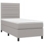 vidaXL Letto a Molle Materasso e LED Grigio Chiaro 80x200 cm Tessuto vidaXL Letto a Molle Materasso e LED Grigio Chiaro 80x200 cm Tessuto