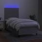vidaXL Letto a Molle Materasso e LED Grigio Chiaro 80x200 cm Tessuto vidaXL Letto a Molle Materasso e LED Grigio Chiaro 80x200 cm Tessuto