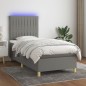 vidaXL Letto a Molle Materasso e LED Grigio Scuro 80x200 cm in Tessuto vidaXL Letto a Molle Materasso e LED Grigio Scuro 80x200 cm in Tessuto