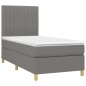 vidaXL Letto a Molle Materasso e LED Grigio Scuro 80x200 cm in Tessuto vidaXL Letto a Molle Materasso e LED Grigio Scuro 80x200 cm in Tessuto
