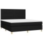 vidaXL Letto a Molle con Materasso e LED Nero 160x200 cm in Tessuto vidaXL Letto a Molle con Materasso e LED Nero 160x200 cm in Tessuto