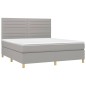 vidaXL Letto a Molle Materasso e LED Grigio Chiaro 160x200 cm Tessuto vidaXL Letto a Molle Materasso e LED Grigio Chiaro 160x200 cm Tessuto