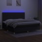 vidaXL Letto a Molle Materasso e LED Nero 200x200cm in Tessuto vidaXL Letto a Molle Materasso e LED Nero 200x200cm in Tessuto