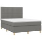 vidaXL Letto a Molle Materasso e LED Grigio Scuro 140x190cm in Tessuto vidaXL Letto a Molle Materasso e LED Grigio Scuro 140x190cm in Tessuto