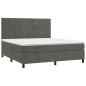 Letto a Molle con Materasso e LED Grigio Scuro 160x200 cm Letto a Molle con Materasso e LED Grigio Scuro 160x200 cm