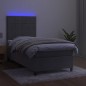 Letto a Molle Materasso e LED Grigio Chiaro 80x200 cm Velluto