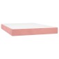 Letto a Molle con Materasso e LED Rosa 140x200 cm in Velluto Letto a Molle con Materasso e LED Rosa 140x200 cm in Velluto