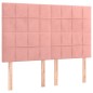 Letto a Molle con Materasso e LED Rosa 140x200 cm in Velluto Letto a Molle con Materasso e LED Rosa 140x200 cm in Velluto