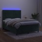 Letto a Molle con Materasso e LED Verde Scuro 140x200cm Velluto Letto a Molle con Materasso e LED Verde Scuro 140x200cm Velluto