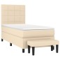 vidaXL Giroletto a Molle con Materasso Crema 90x200 cm inTessuto