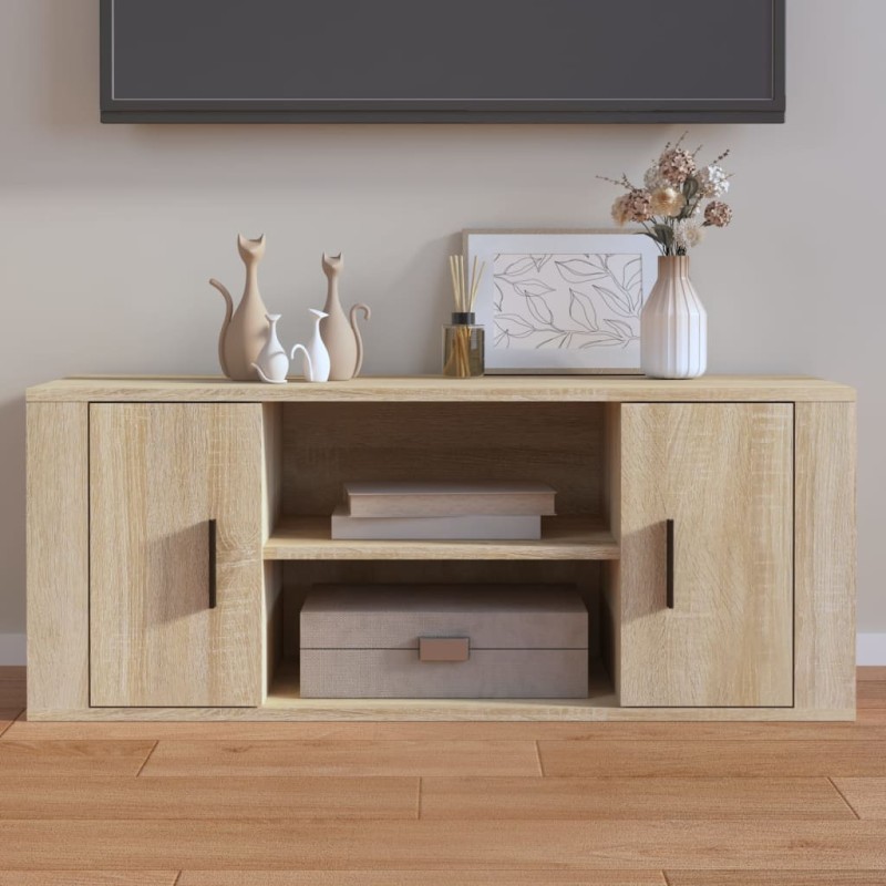 Mobile per TV Rovere Sonoma 100x35x40 cm Legno Multistrato