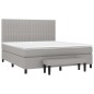 vidaXL Giroletto a Molle con Materasso Grigio Chiaro160x200 cm Tessuto