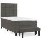 vidaXL Giroletto a Molle con Materasso Grigio Scuro 80x200 cm Velluto