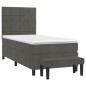 vidaXL Giroletto a Molle con Materasso Grigio Scuro 80x200 cm Velluto